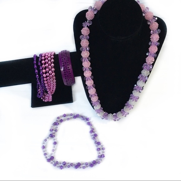 No Brand Jewelry - Pink Purple Bundle 6 piece Costume Jewelry